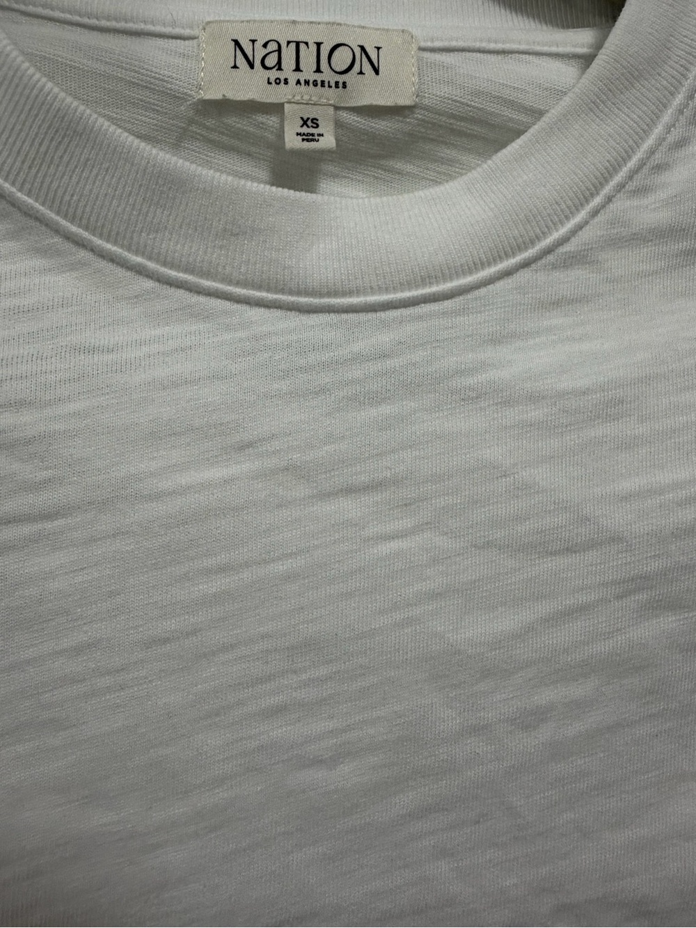 Nation LTD White Crew Neck Short Sleeve Tee